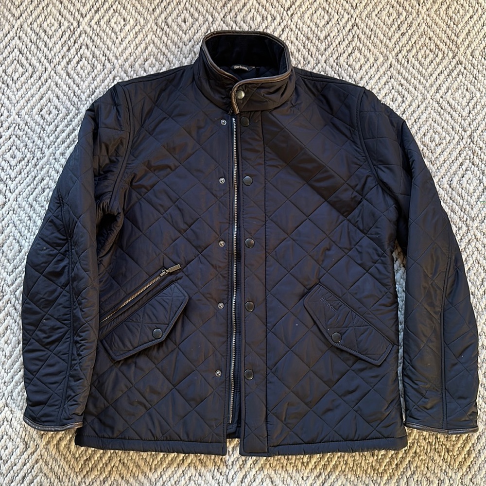 Barbour Powell Quilted Jacket - Navy - Large